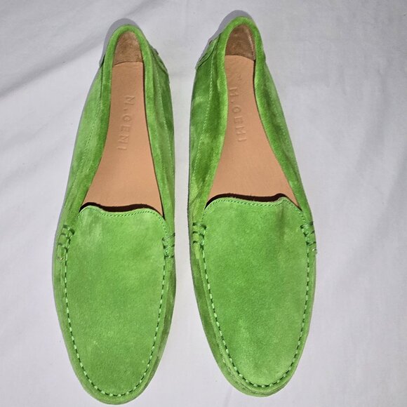 M. Gemi Women's Drivers The Felize LIME GREEN Suede Loafers Moccasin Slip-On 39 - Picture 6 of 12